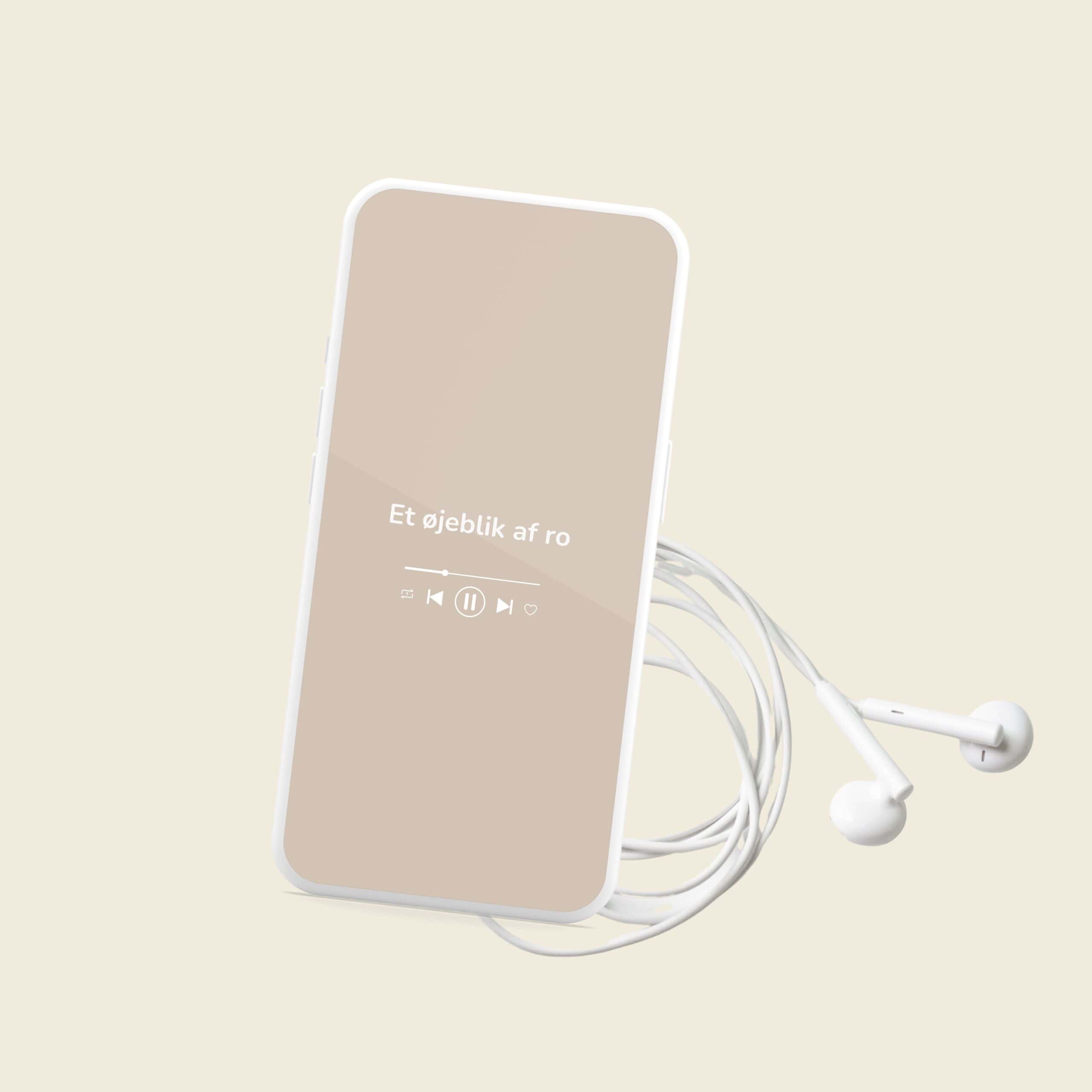 Guidet mini-meditation Et øjeblik af ro afspilles på telefon